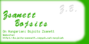 zsanett bojsits business card